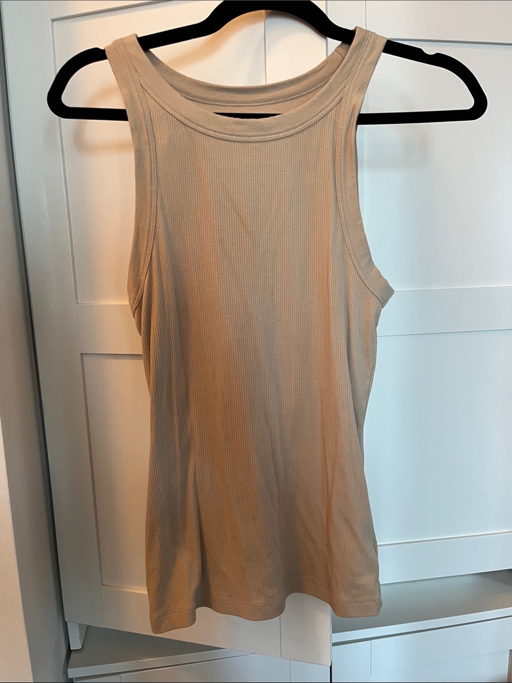 GAP Ribbed Tank Top in Beige